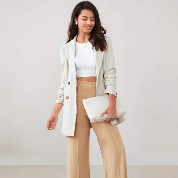 Rib-Knit White High Neck Crop Tank Top - Picture 6 of 16